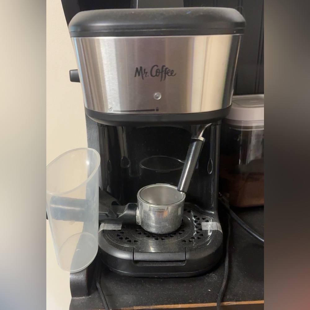 Mr. Coffee Black and Silver Espresso Machine